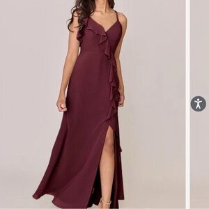 Revelry Chiffon Burgundy Bridesmaid Dress Size 2